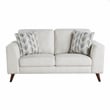 Pemberly Row Mid-Century Loveseat with 2 Pillows 300 lbs in Silver Cloud