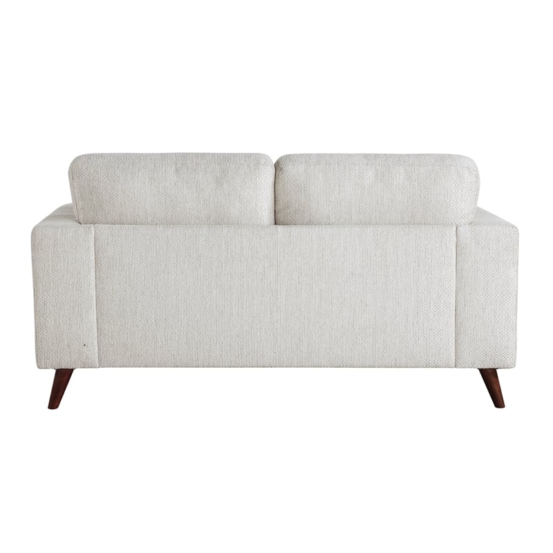 Pemberly Row Mid-Century Loveseat with 2 Pillows 300 lbs in Silver Cloud