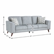 Pemberly Row Chenille Mid-Century Loveseat with 2 Pillows 300 lbs in Blue-Gray