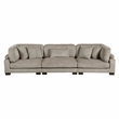 Pemberly Row Corduroy Modular Sofa with Adjustable Back 5 Pillows in Taupe