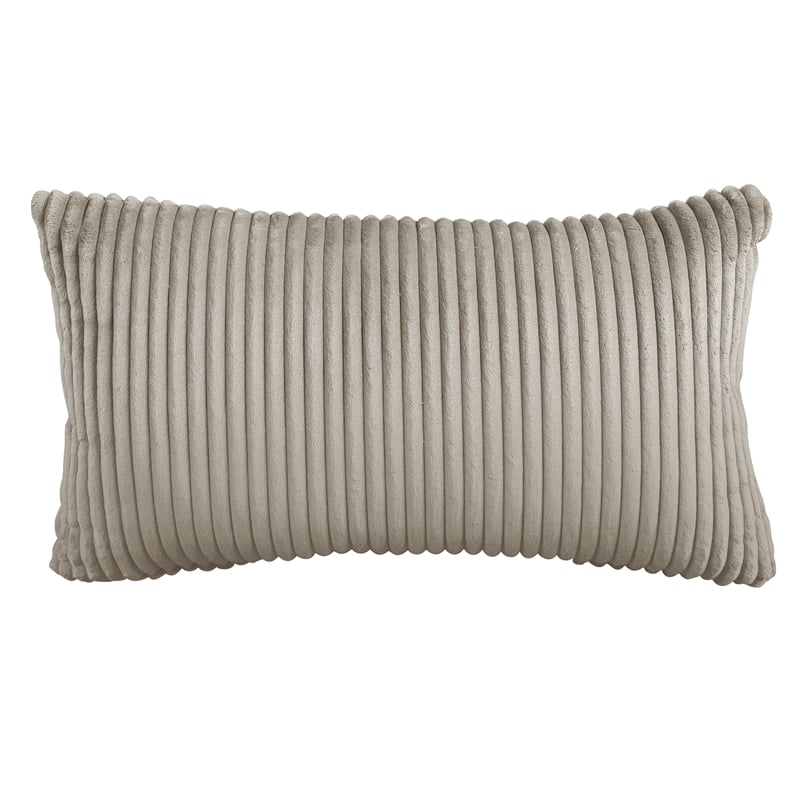 Pemberly Row Corduroy Modular Sofa with Adjustable Back 5 Pillows in Taupe