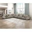 Pemberly Row Corduroy 6-Piece Modular Sectional with 9 Pillows 300 lbs in Taupe