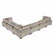Pemberly Row Corduroy 6-Piece Modular Sectional with 9 Pillows 300 lbs in Taupe