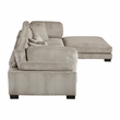 Pemberly Row Corduroy 4-Piece Modular Sectional with Ottoman 5 Pillows in Taupe