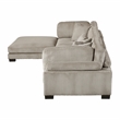 Pemberly Row Corduroy 4-Piece Modular Sectional with Ottoman 5 Pillows in Taupe