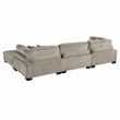 Pemberly Row Corduroy 4-Piece Modular Sectional with Ottoman 5 Pillows in Taupe