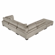 Pemberly Row Corduroy 5-Piece Modular Sectional with Ottoman 6 Pillows in Taupe
