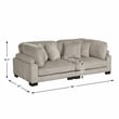 Pemberly Row Corduroy Modular Loveseat with 4 Pillows 300 lbs in Taupe
