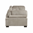 Pemberly Row Corduroy Modular Loveseat with 4 Pillows 300 lbs in Taupe