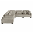 Pemberly Row Corduroy 5-Piece Modular Sectional with 8 Pillows 300 lbs in Taupe
