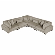 Pemberly Row Corduroy 5-Piece Modular Sectional with 8 Pillows 300 lbs in Taupe