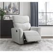 Pemberly Row Velvet Manual Reclining Accent Chair 300 lbs in Gray