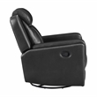 Pemberly Row Faux Leather Swivel Glider Recliner 360-Degree 300 lbs in Black