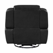 Pemberly Row Faux Leather Swivel Glider Recliner 360-Degree 300 lbs in Black