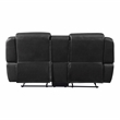 Pemberly Row Faux Leather Dual Reclining Loveseat with Console and USB in Black
