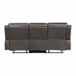 Pemberly Row Polished Microfiber Dual Reclining Sofa 300 lbs in Gray