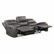 Pemberly Row Polished Microfiber 2-Piece Reclining Sofa and Loveseat Set in Gray