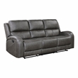 Pemberly Row Polished Microfiber 2-Piece Reclining Sofa and Loveseat Set in Gray