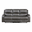 Pemberly Row Polished Microfiber 2-Piece Reclining Sofa and Loveseat Set in Gray