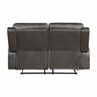 Pemberly Row Polished Microfiber 2-Piece Reclining Sofa and Loveseat Set in Gray