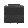 Pemberly Row Polished Microfiber Rocker Recliner with Tab Pull 300 lbs in Black