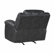 Pemberly Row Polished Microfiber Rocker Recliner with Tab Pull 300 lbs in Black