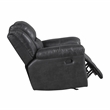 Pemberly Row Polished Microfiber Rocker Recliner with Tab Pull 300 lbs in Black