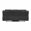 Pemberly Row Polished Microfiber Dual Reclining Sofa 300 lbs in Black