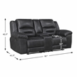Pemberly Row Polished Microfiber 2-Piece Reclining Sofa & Loveseat Set in Black