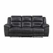 Pemberly Row Polished Microfiber 2-Piece Reclining Sofa & Loveseat Set in Black