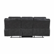 Pemberly Row Polished Microfiber 2-Piece Reclining Sofa & Loveseat Set in Black