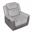 Pemberly Row Two-Tone Chenille and Faux Leather Recliner 300 lbs in Gray