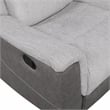 Pemberly Row Two-Tone Chenille and Faux Leather Recliner 300 lbs in Gray