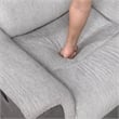 Pemberly Row Two-Tone Chenille and Faux Leather Recliner 300 lbs in Gray