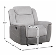 Pemberly Row Two-Tone Chenille and Faux Leather Recliner 300 lbs in Gray