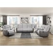 Pemberly Row Two-Tone Chenille and Faux Leather Recliner 300 lbs in Gray