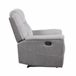 Pemberly Row Two-Tone Chenille and Faux Leather Recliner 300 lbs in Gray