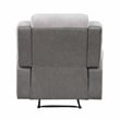 Pemberly Row Two-Tone Chenille and Faux Leather Recliner 300 lbs in Gray