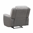 Pemberly Row Two-Tone Chenille and Faux Leather Recliner 300 lbs in Gray