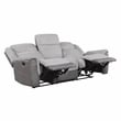 Pemberly Row Two-Tone Chenille and Faux Leather Dual Reclining Sofa in Gray