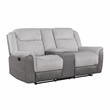 Pemberly Row Two-Tone Chenille 2-Piece Reclining Sofa and Loveseat Set in Gray