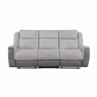 Pemberly Row Two-Tone Chenille 2-Piece Reclining Sofa and Loveseat Set in Gray