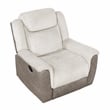 Pemberly Row Dual-Fabric Chenille and Microfiber Recliner 300 lbs in Beige