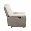 Pemberly Row Dual-Fabric Chenille and Microfiber Recliner 300 lbs in Beige