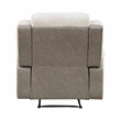 Pemberly Row Dual-Fabric Chenille and Microfiber Recliner 300 lbs in Beige