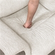 Pemberly Row Chenille & Microfiber Dual Reclining Loveseat with Console in Beige