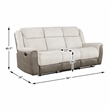 Pemberly Row Chenille & Microfiber Dual Reclining Loveseat with Console in Beige