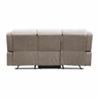 Pemberly Row Chenille & Microfiber Dual Reclining Loveseat with Console in Beige