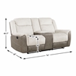 Pemberly Row Chenille and Microfiber Dual Reclining Sofa 300 lbs in Beige