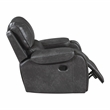 Pemberly Row Faux Leather Swivel Glider Recliner with Nailhead 300 lbs in Gray